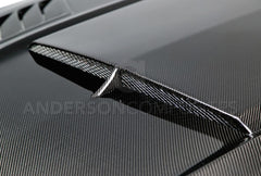 ANDERSON COMPOSITES 'Ram Air' Double Sided Hood (Carbon Fibre) for Mustang 2015-17 | #AC-HD15FDMU-AB-DS