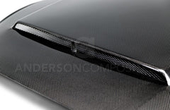 ANDERSON COMPOSITES 'Super Snake Style' Double Sided Hood (Carbon Fibre) for Mustang 2015-17 | #AC-HD15FDMU-SN-DS