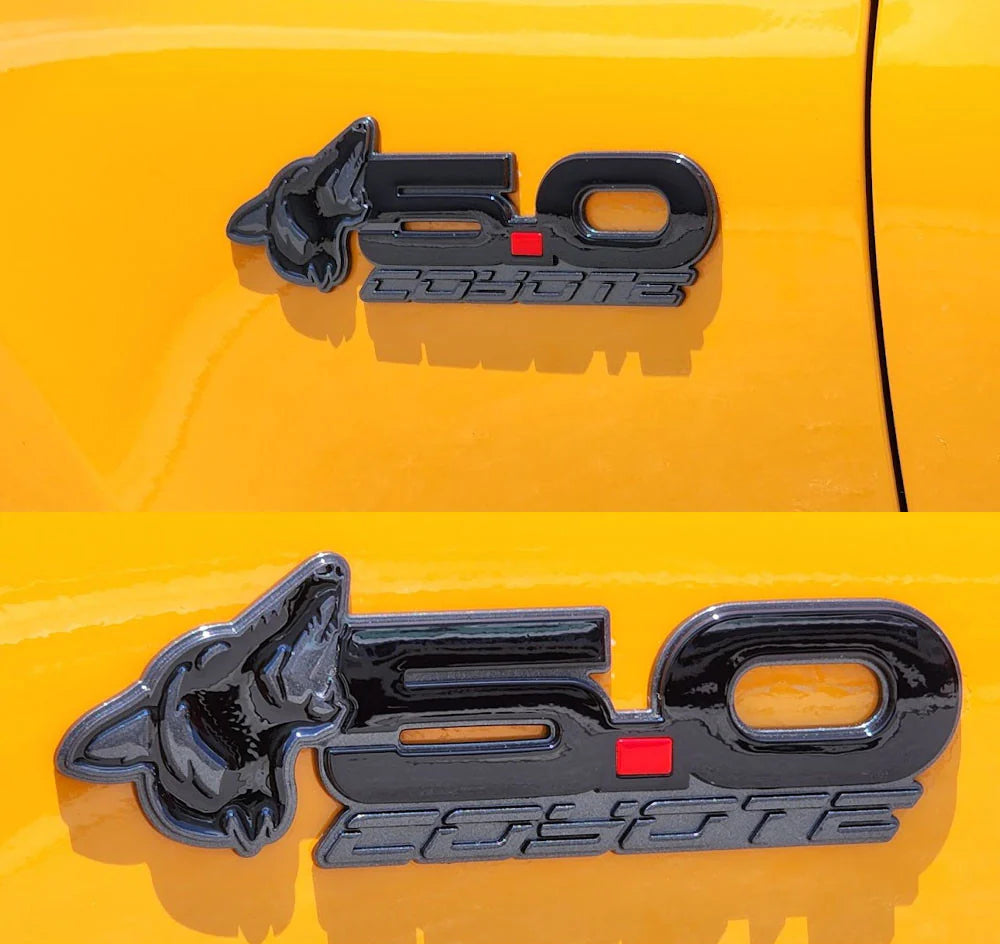 Howling Coyote S550 Style 5.0L Wing Emblems for Mustang 2015-23 & 2024+ | #85101-11 | AMP