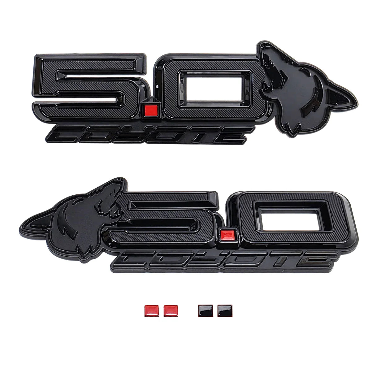 Howling Coyote S650 Style 5.0L Wing Emblems for Mustang 2015-23 & 2024+ | #85108-001 | AMP