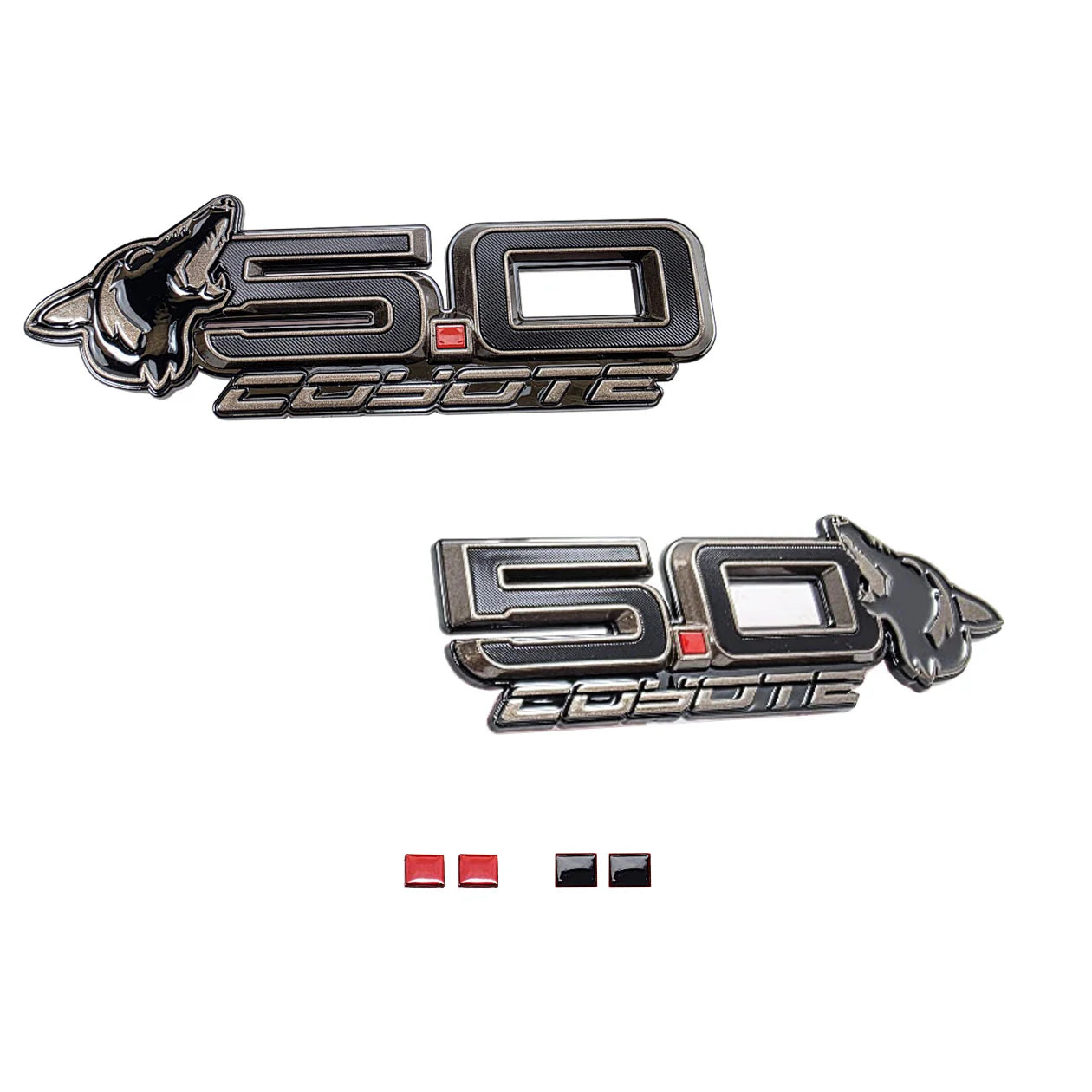 Howling Coyote S650 Style 5.0L Wing Emblems for Mustang 2015-23 & 2024+ | #85108-001 | AMP