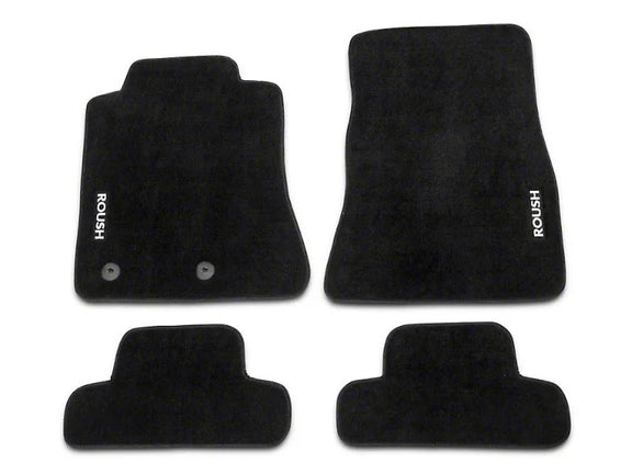 ROUSH LHD Embroidered Black Floor Mats (set of 4) for Ford Mustang 2015-23 | #421904 - Available from NEMESISUK.COM