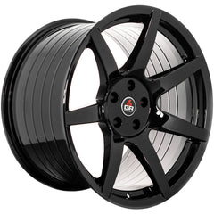 SEVEN Spoke Gloss Black 19x11 (Square) Track Spec Wheel Set For Mustang 2005-23 & 2024+ | Project 6GR