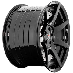 SEVEN Spoke Gloss Black 19x11 (Square) Track Spec Wheel Set For Mustang 2005-23 & 2024+ | Project 6GR