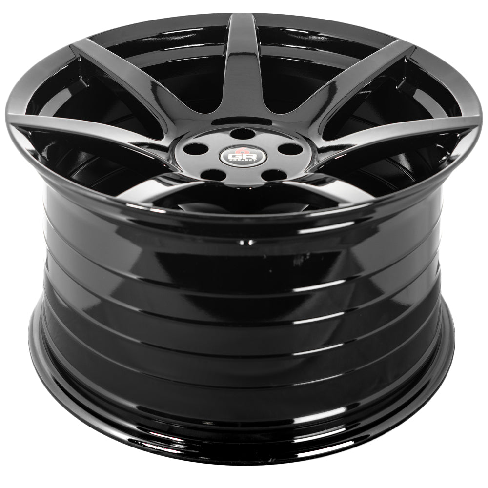 SEVEN Spoke Gloss Black 19x10 & 19x11 (Staggered) Wheel Set for Mustang 2005-23 & 2024+ | Project 6GR
