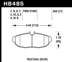 High-performance Street 5.0 Rear Brake Pads for Mustang 2005-14 | #HB485B.656 | Hawk Performance