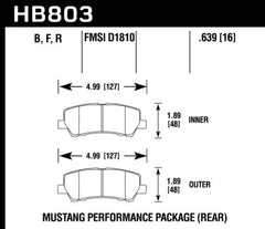 Rear Brake Pads for Mustang 2015-23 | #HB803 | Hawk Performance