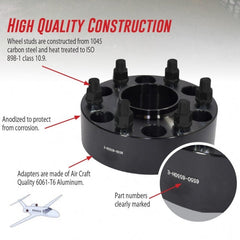 COYOTE ACCESSORIES Hubcentric Wheel Spacers 20mm (Black) (Pair) for Mustang 1994-14 | #5450-5450H-AA705