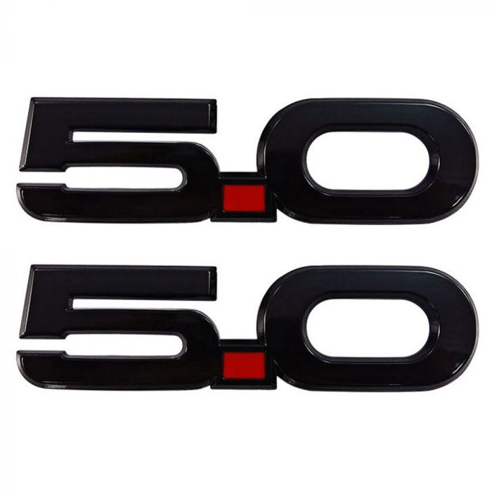Ford 5.0 Wing Emblem Pair (Gloss Black) for Mustang GT 2015-22 | #EM000550X2 - Available from NEMESISUK.COM