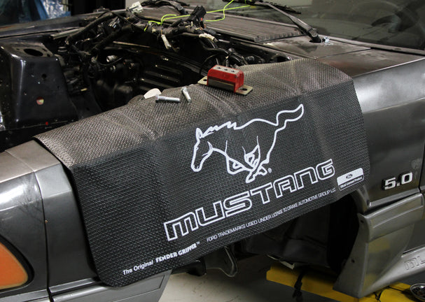 Mustang Running Pony Fender Protection Mat | #FG2105-1 | Fender Gripper - Available from NEMESISUK.COM