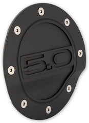 DRAKE Fuel Door (Black, feat. 5.0L Logo) for Mustang 5.0L GT 2015-23 | #FR3Z-6640526-5A - Available from NEMESISUK.COM