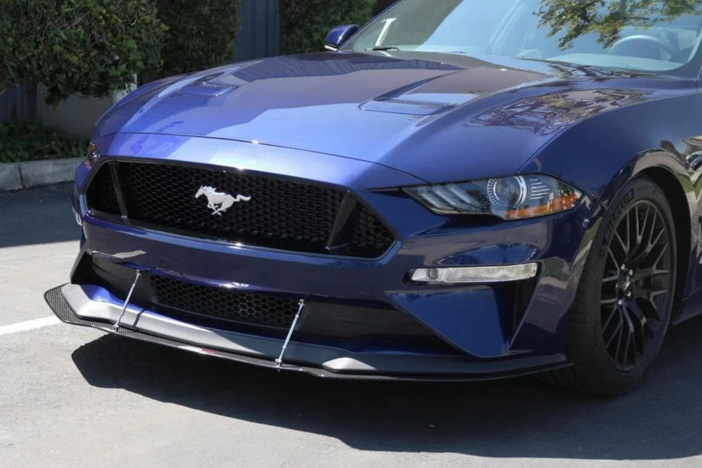 Carbon Fibre Front Splitter with Rods for Mustang 5.0L GT 2018-23 (Perf. Pack) | #CW-201810 | APR Performance - Available from NEMESISUK.COM