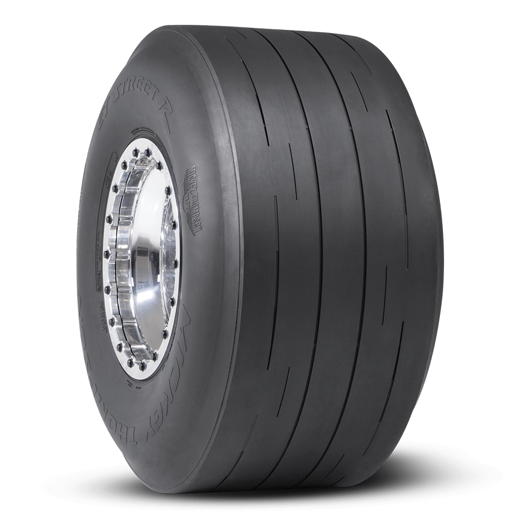 Drag Racing Rear Wheel & Tyre Package Weld Ventura Beadlock S904 17x114.3 Black with 'Mickey Thomson ET Street R' Tires (pair)
