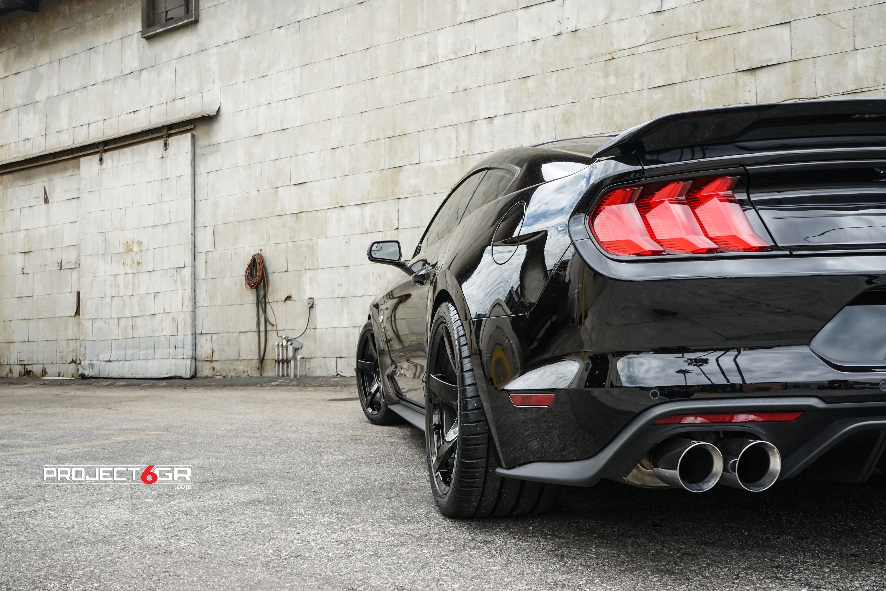 FIVE Gloss Black 20x10 & 20x11 (Staggered) Wheel Set for Mustang 2005-23 & 2024+ | Project 6GR