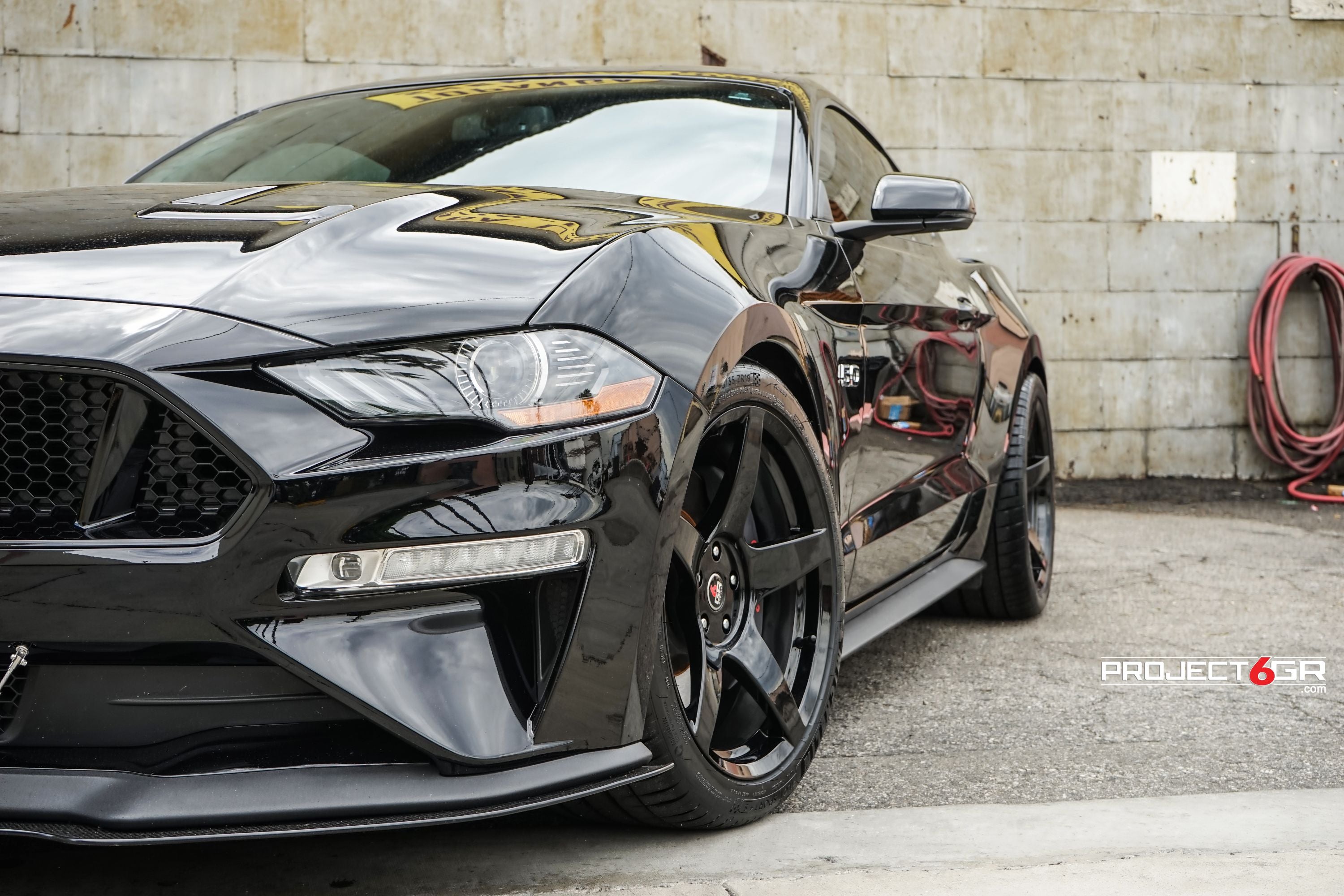 FIVE Gloss Black 20x10 & 20x11 (Staggered) Wheel Set for Mustang 2005-23 & 2024+ | Project 6GR