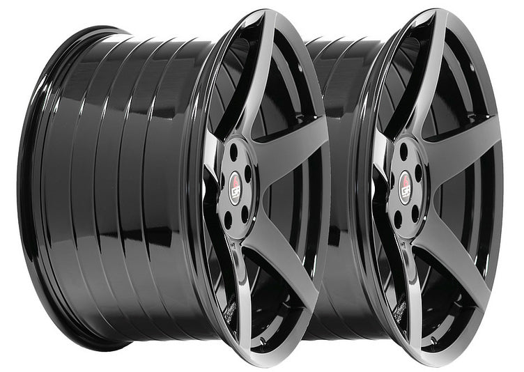 FIVE Gloss Black 20x10 & 20x11 (Staggered) Wheel Set for Mustang 2005-23 & 2024+ | Project 6GR