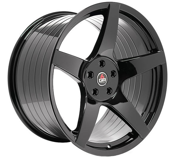FIVE Gloss Black 20x10 & 20x11 (Staggered) Wheel Set for Mustang 2005-23 & 2024+ | Project 6GR