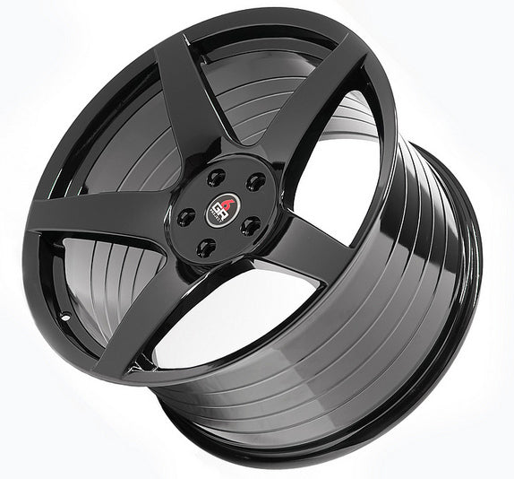 FIVE Gloss Black 20x10 & 20x11 (Staggered) Wheel Set for Mustang 2005-23 & 2024+ | Project 6GR