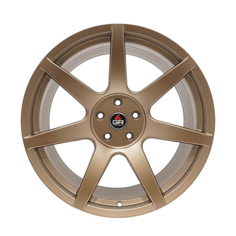 Seven Spoke Satin Bronze Wheel Set 19x10 (x4) Square for Mustang 2005-23 & 24+ | Project 6GR - Available from NEMESISUK.COM