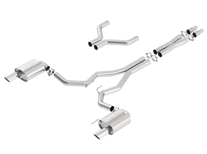 Borla 3 S-Type Cat-Back Exhaust System w/ 4 Quad Polished Tips