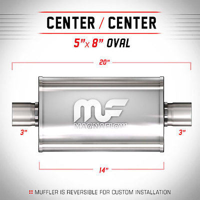 Universal Muffler/Silencer 3" C/C Oval 5x8" x 14" | Magnaflow #12219