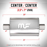 Universal Muffler/Silencer 2" ID/OD, Oval 3.5x7" x 14" | Magnaflow #11114