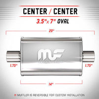 Universal Muffler/Silencer 1.75" ID/OD, Oval 3.5x7" x 14" | Magnaflow #11113