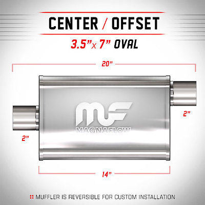 Universal Muffler/Silencer 2" ID/OD Offset, Oval 3.5x7" x 14" | Magnaflow #11124