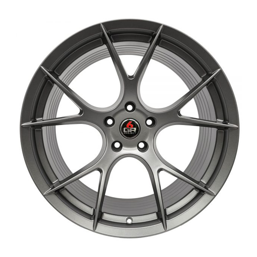 Project 6GR 'TEN' Satin Graphite Wheel Kits (Set of 4 in Square/Staggered Combo) for Mustang 2005-21